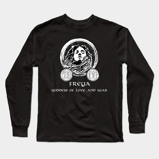 Freya - Viking Goddess Of Love And War Long Sleeve T-Shirt by Styr Designs